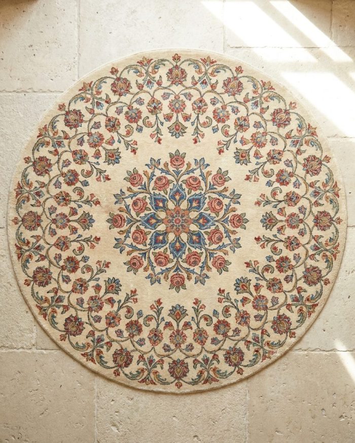 Vintage Persian Round Medallion — 6' 6" x 6' 6"